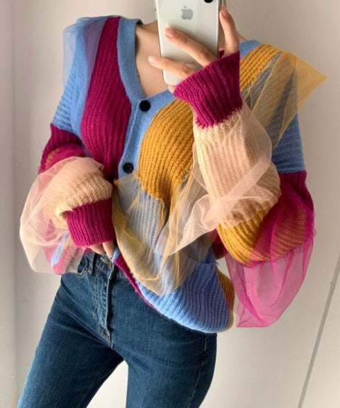 Colorful Tulle Cardigan